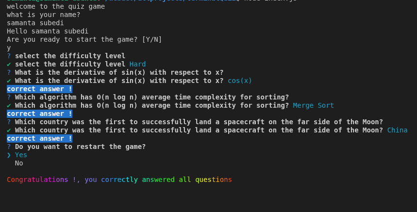 Terminal Quiz preview